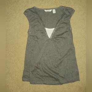 Women's Grey Sleeveless Top